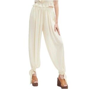 Anthropologie Bardot Alira Balloon Pants Size 12 Ivory Boho Revival Resort Chic
